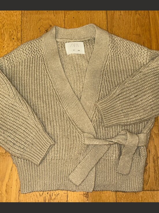 Zara Girls Tan Wrap Sweater - Picture 2 of 3